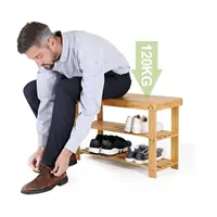Органайзер для обуви из бамбука с сиденьем