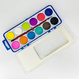 Ensemble de peinture à l'eau solide en boîte plastique non toxique de 12 couleurs pour le dessin des enfants à l'école - Product Image 4