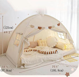 Tente de jeu pour enfants, lit à baldaquin pour jumeaux, maison de rêve intérieure, cadeau de Noël - Product Image 3