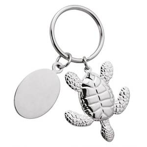 Llavero Metálico con Forma de Tortuga, Placa de 20x29 mm para Colgar Llaves - Product Image 2