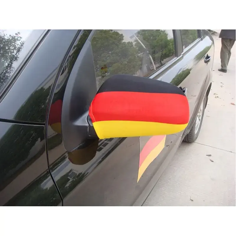 판촉 탄성 스판덱스 직물 사용자 정의 폴리 에스테르 국가 자동차 거울 후면보기 커버 양말 깃발 장식