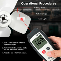 Sensor Cerdas ST9256 2 in 1 Tachometer Digital Kontak & Non-kontak Pengukur Kecepatan Rotasi Motor RPM Meter Laser Fotoelektrik Speedometer