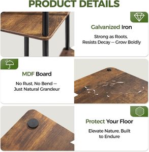 حامل نباتات زاوية 4 طبقات لغرفة المعيشة شرفة الفناء حامل زهور للمساحة الخارجية - Product Image 3