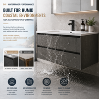 Meuble de salle de bain mural en aluminium résistant à l'eau pour maisons de bord de mer OEM ODM