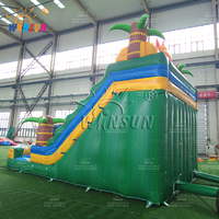 Toboggan aquatique gonflable double piste WINSUN pour usage commercial extérieur, bâche en PVC 0,55 mm, capacité maximale 100-500 kg, pour adultes en parc aquatique