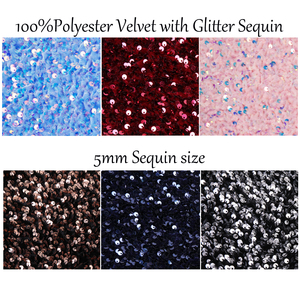 Trung Quốc Nhà cung cấp RTS trong kho thêu Đỏ Stretch nhung sequin vải bán buôn cho buổi tối Ăn mặc - Product Image 6