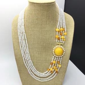 Pabrik Cina Langsung menjual mode multilapis bulat imitasi mutiara perhiasan kalung - Product Image 3