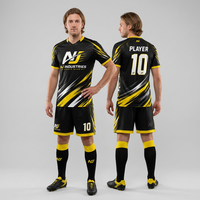 Ensemble de maillots de football unisexes personnalisés à impression numérique, grande taille, manches courtes, légers, anti-UV, séchage rapide, respirants, extensibles dans quatre directions, pour adultes