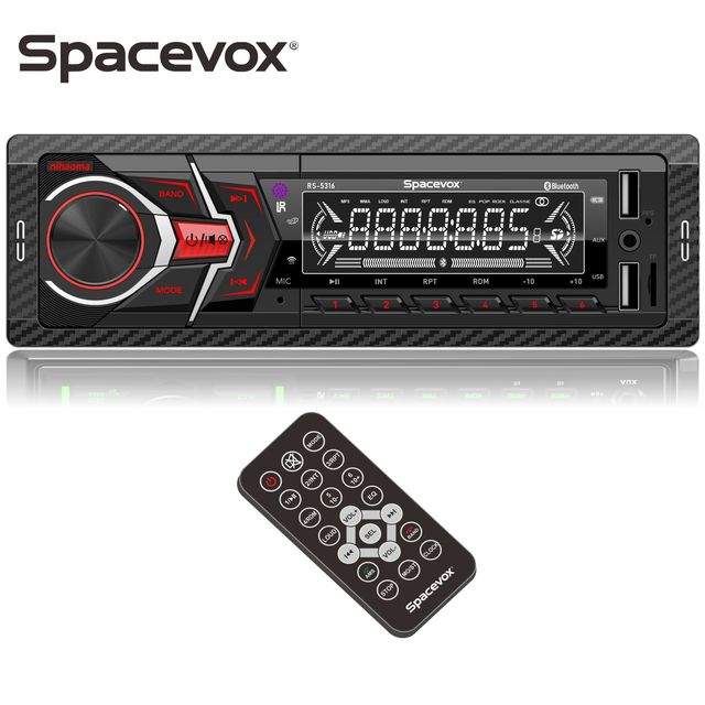 Dv- Pioneer -ok Radio With Bluetooth Singal Din Fix Panel LCD Display Car FM USB AUX TF MP3 High Power Player ISO Socket 7 Color