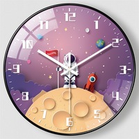 Reloj de Pared Creativo Retro de Cuarzo de 25 cm (10 Pulgadas) para Sala de Estar, Estilo Espacial