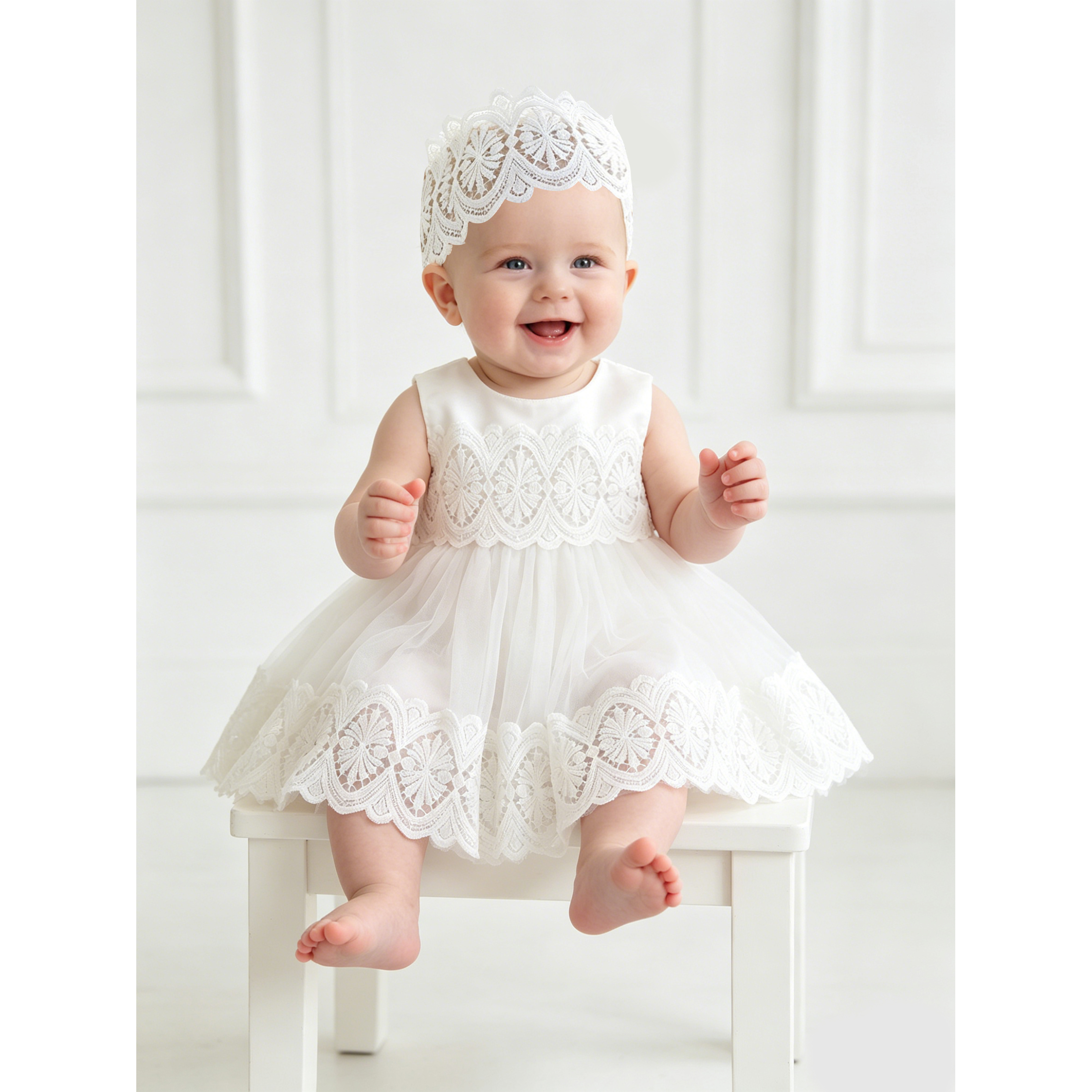 slim fit dress slacks Cute Baby Girl Baptism Dress Toddler First Birthday Party Princess Dress main image 0
