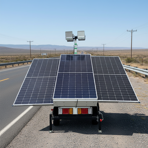 Xe kéo camera an ninh <span class=keywords><strong>CCTV</strong></span> ngoài trời với tiêu chuẩn IP66, ánh sáng ban ngày 5000K, sử dụng năng lượng mặt trời/điện cho giám sát vùng sâu vùng xa - Product Image 3