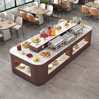 Table de buffet isotherme double face professionnelle pour la restauration rapide, idéale pour les hôtels, les cantines et les établissements de restauration