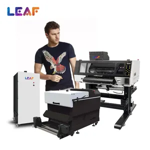 LEAF工場価格24インチDTFプリンター転写PETフィルムTシャツインクジェットDTFプリンター60cmi3200ヘッド付き