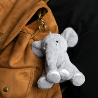 Porte-clés en peluche éléphant au design original, pendentif de sac animal en peluche mignon, jouet doux Kawaii en coton PP anti-stress, pour distributeur automatique
