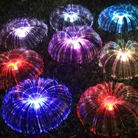 Guirlande lumineuse LED solaire étanche IP65 en fibre optique RVB en forme de méduse pour jardin, rue, alimentation CC, utilisation intérieure et extérieure