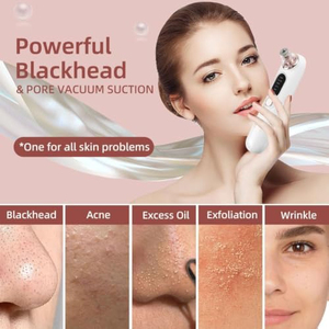 Removedor de Puntos Negros a Prueba de Agua, Limpiador de Poros al Vacío, Limpiador Facial Eléctrico, Compresa Caliente, Aspirador de Poros con 4 Cabezales de Succión - Product Image 3