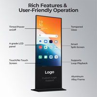 Écran d'affichage numérique LCD publicitaire sur pied de 55/65 pouces pour usage commercial avec CMS à distance pour intérieur