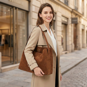 Idées de cadeaux pour la Saint-Valentin et les anniversaires : Pochette en cuir véritable imperméable avec fermeture éclair, bandoulière simple, mode, faite à la main pour femmes - Product Image 1
