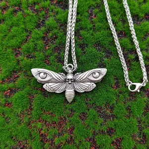 1PCS Collar Clásico con Colgante de Mariposa de la Muerte, Cadena de Eslabones, Joyería Gótica de Aleación de Zinc con Significado de Renacimiento - Product Image 5