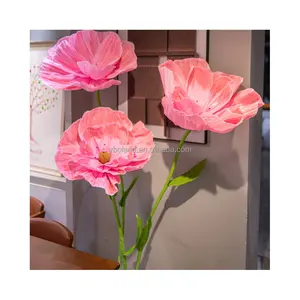 Fotografia dello Shopping E-HB006 grande fiore di carta di mais fiori giganti fiori rosa bianco viola fiori di decorazione di nozze