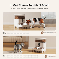 Mangiatoie automatiche sopraelevate per gatti per 2 gatti 5L 2.4G APP controllo distributore di cibo per gatti a tempo con doppio alimentatore