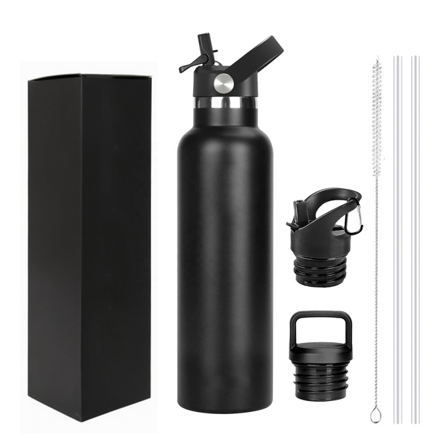 500 750ml OEM UV Vacuum 304 Stainless Steel BPA Free Sports Insulated Gym Water Bottles Bamboo for LED Temperature Display
