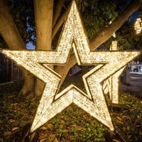 Decoración Navideña Colgante LED Grande de 4 Pies con Forma de Estrella 2D, Impermeable IP65, para Centros Comerciales, Exhibición Comercial Navideña