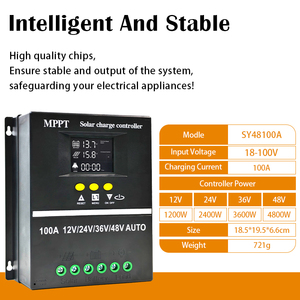 태양열 RV 시스템에 적합한 안정적인 충전을 위한 <span class=keywords><strong>LCD</strong></span> 디스플레이가 있는 태양광 충전 컨트롤러 100A 80A 12V24V36V48V - Product Image 2