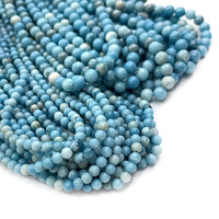 Perles de pierre naturelle Tactful Brand 4-12 mm, Larimar rond, pierres précieuses en vrac, couleur bleu peinture, pour la fabrication de bijoux