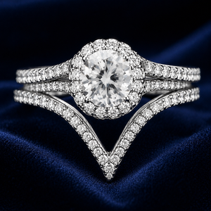 Anello Nuziale Creativo a Forma di Corona a V Impilabile per Donne, Elegante Gioiello da Sera alla Moda - Product Image 5