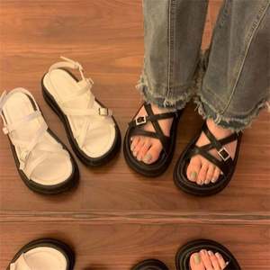 Designed for Ladies Platform Thick Soled Outdoor Spring Sandals with Slip Resistant <b>Wedge</b> Heel Design Lightweight & Anti-Odor - Product Image 2