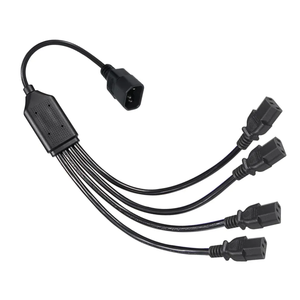 Câble d'alimentation séparateur en Y 1FT IEC <span class=keywords><strong>320</strong></span> C14 mâle vers 3XC13 femelle, adaptateur d'alimentation C14 vers 2 X C13, 250V/10A - Product Image 1