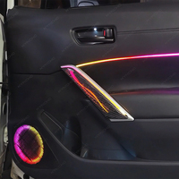 KYNCHO Pour Toyota Corolla Cross, éclairage ambiant de voiture LED 64 couleurs, contrôle par application Bluetooth, éclairage intérieur de voiture 12V, invisible