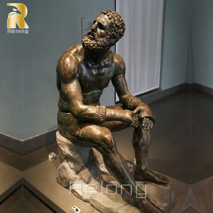 Statue de Boxeur au Repos en Bronze, Art Grec Célèbre, Taille Réelle - Product Image 6