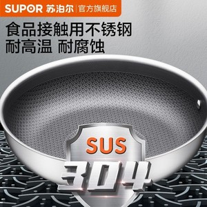Stainless Steel Frying <b>Pan</b> Nonstick Round Skillet With Stainless Steel <b>Handle</b> Modern Design For Home Cooking - Product Image 3