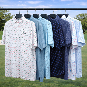 Polos de Golf Personalizados con Logotipo, Estampado Completo, Secado Rápido, Corte Ajustado, Poliéster Reciclado, Lyocell, Spandex, Jersey, Camiseta Estilo Polo para Hombre - Product Image 1