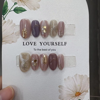 10 pièces Faux ongles à presser français, nouvelle mode, marque privée, vente en gros, acrylique de haute qualité, couverture complète, Love Finger