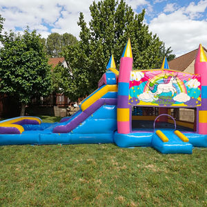 Castillo Inflable Comercial para Niños <span class=keywords><strong>con</strong></span> Tobogán, Parque Infantil, Castillo Inflable <span class=keywords><strong>con</strong></span> Tobogán y <span class=keywords><strong>Piscina</strong></span> Combinados <span class=keywords><strong>con</strong></span> Diseño de Unicornio Arcoíris - Product Image 2