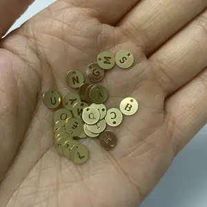 DIY Jewelry Accessories Findings Chain Tabs 14k Gold Filled Round Shaped 6mm 26 English Alphabets Letter Pendant Charms