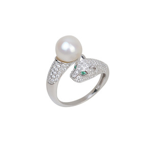 Korean Version S925 Silver Leopard Head Ring for Women New Fashion DIY Accessories with Inlay Setting Empty Pearl <b>Tray</b> Included - Product Image 5