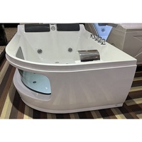 Bain à remous d'angle pour 2 personnes avec jets d'hydromassage et bulles d'air