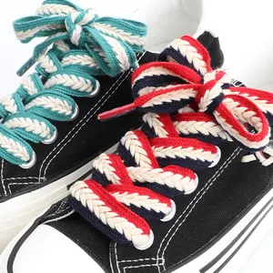 2023New Hot Deals fashion 1.5cm Wide Cotton Braid cotton Shoelaces AF SB Dunks Low High Sneakers Flat Shoe Laces