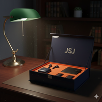 Boîte en carton écologique personnalisée haut de gamme pour accessoires technologiques avec fermeture magnétique robuste et logo en feuille d'or