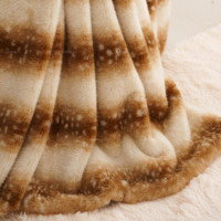 Digital Bedruckte Farbverlauf-Gestreifte Hirschflecken Plüsch-Wohndecke mit Flanell-Rückseite Maschinenwaschbar für Sofa Couch Bett Dekoration