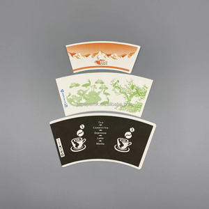Ventilateur en papier pour tasses à café, imprimé sur base en papier blanc, personnalisé, de haute qualité, en carton pour tasses - Product Image 1