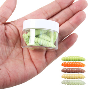 Señuelo blando flotante de <span class=keywords><strong>gusano</strong></span> de la harina, versión luminosa, elástico y saltarín, 3.8cm 1g, a granel o 12 unidades por botella, para pesca de peces grandes - Product Image 4