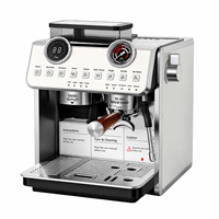 Machine à café expresso électrique professionnelle avec double pompe et buse vapeur, tête de groupe 58 mm, réservoir 2,5 L pour café, hôtel et utilisation en voiture
