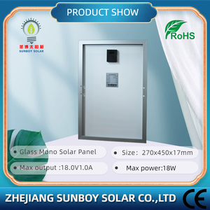 แผงโซลาร์เซลล์จีน 18V สำหรับขาย 18W 36 เซลล์ โมโนโฟโตโวลตาอิก 20 วัตต์ แผ่นเซลล์แสงอาทิตย์ SS-18W - Product Image 1
