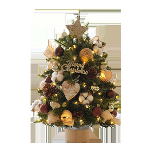 Mini <span class=keywords><strong>sapin</strong></span> de Noël de luxe pour table avec lumières LED, petite décoration de Noël artificielle pour bureau, en PET, en stock - Product Image 5